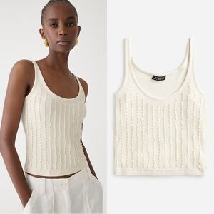 NWT J. Crew Embellished vintage rib tank top